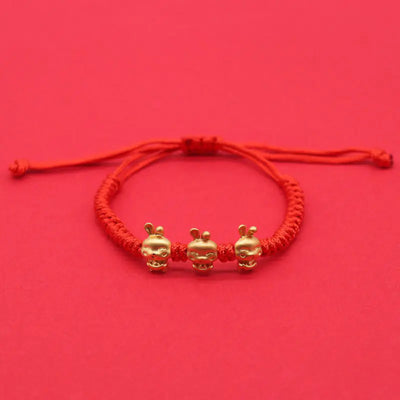 Fourleaf Grass Simple Woven Hand Rope Bracelet