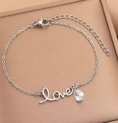 18K Gold-Plated Love Bracelet with Zirconia (One Piece)